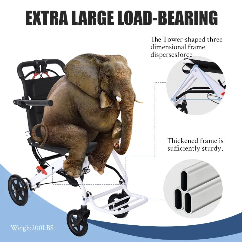 CvitalelPersd Lightweight Folding Wheelchair Travel Elderly