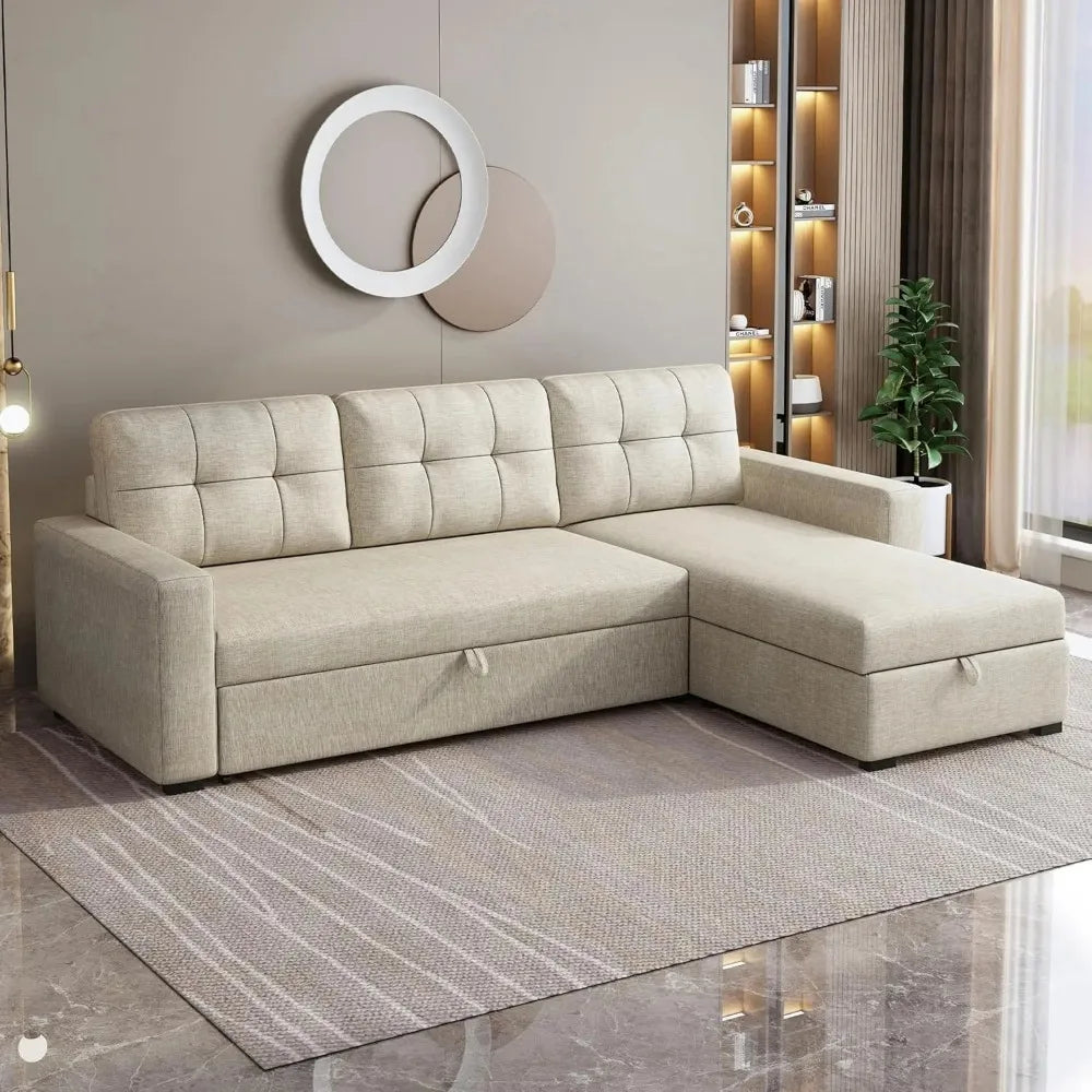 Ball Cast Convertible Sofa Bed With Reversible Storage