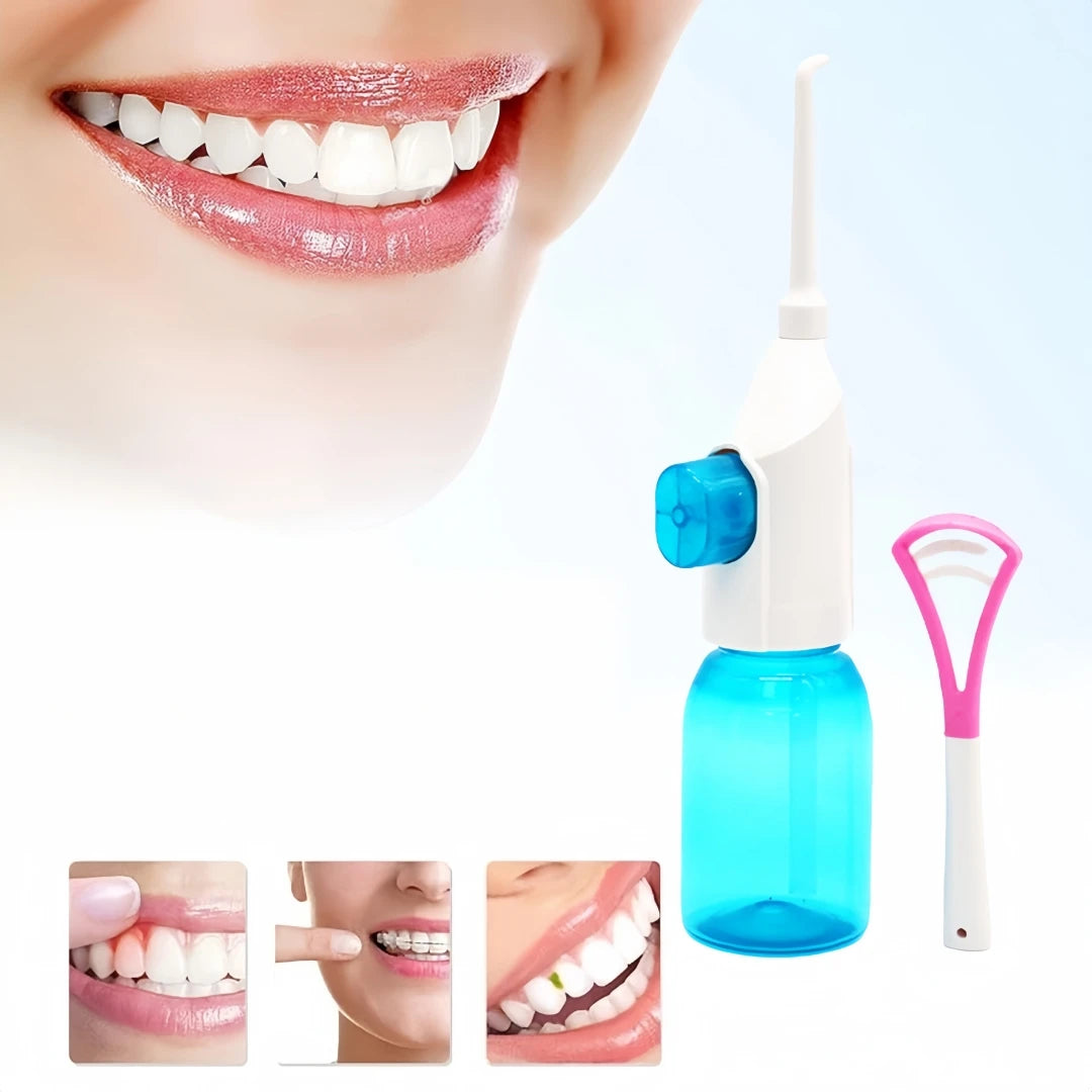 NEWLLEXX Water Flosser Hand Powered Oral Irrigator Nozzles