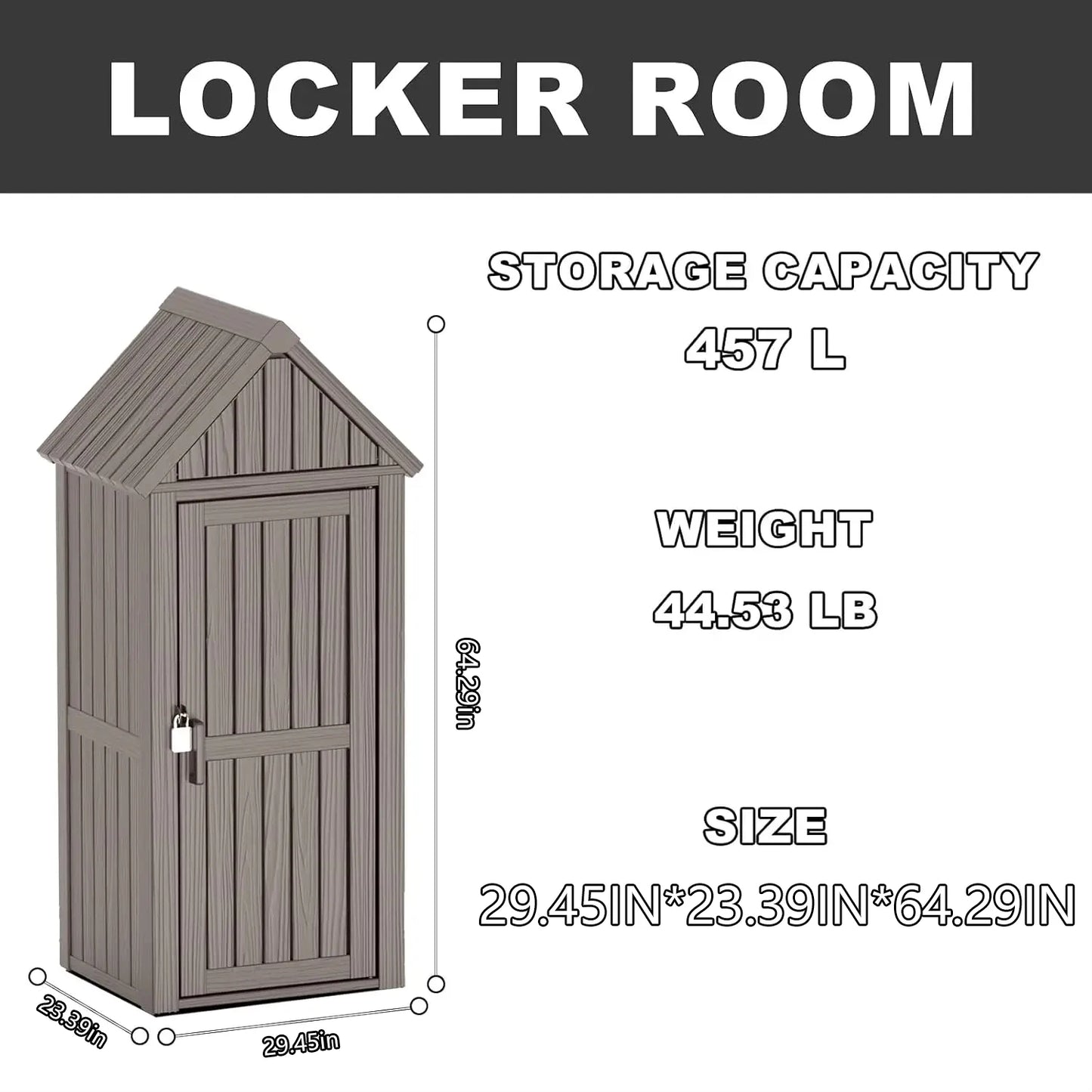 Hign-concerned Resin Outdoor Storage Shed Weatherproof Lock
