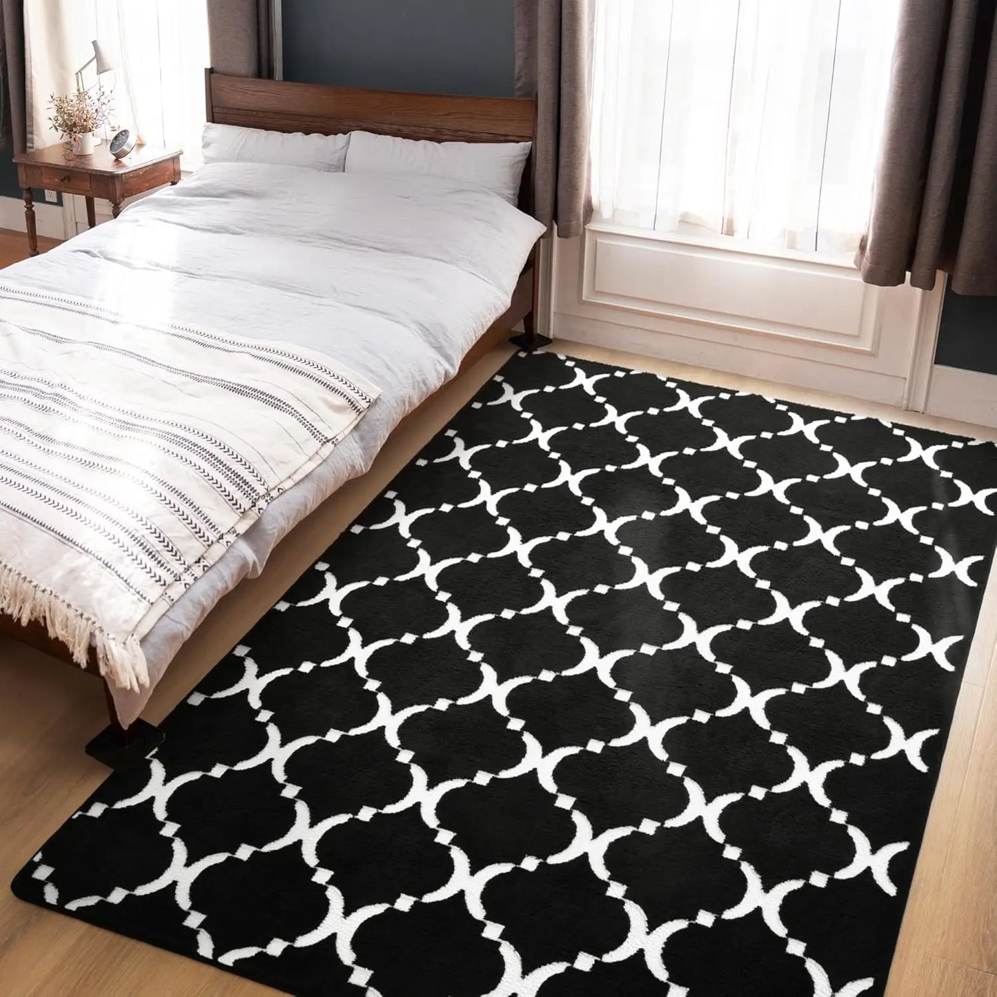 NOAHAS Soft Geometric Modern Shag Rug For Living Room