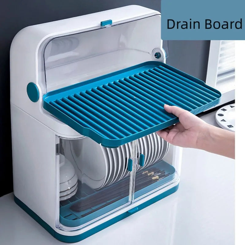 Hign-Concerned Dish Rack Drain Board With Lid Cover