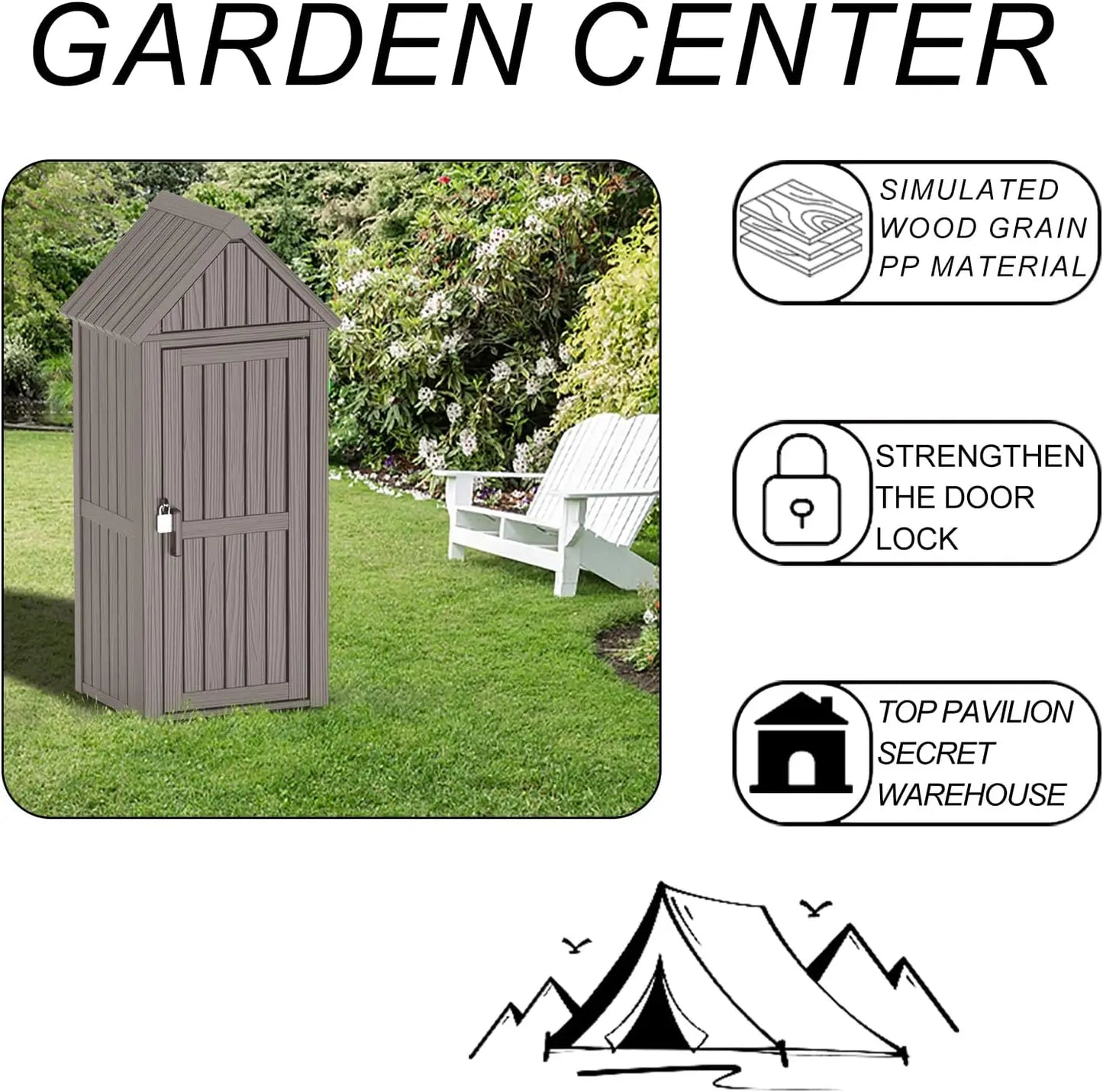 Hign-concerned Resin Outdoor Storage Shed Weatherproof Lock