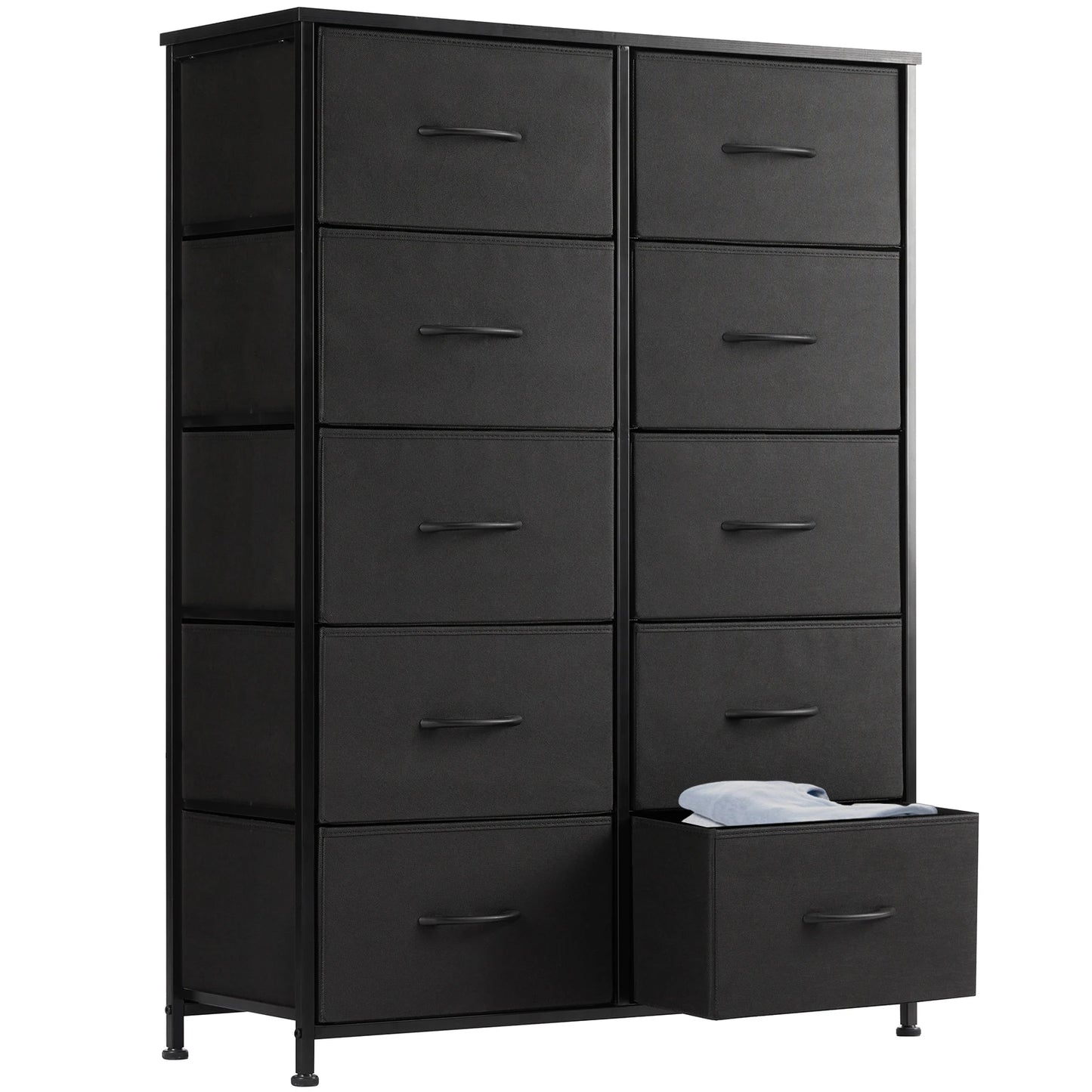 JHK Bedside Table Wardrobe With Steel Frame And Drawers