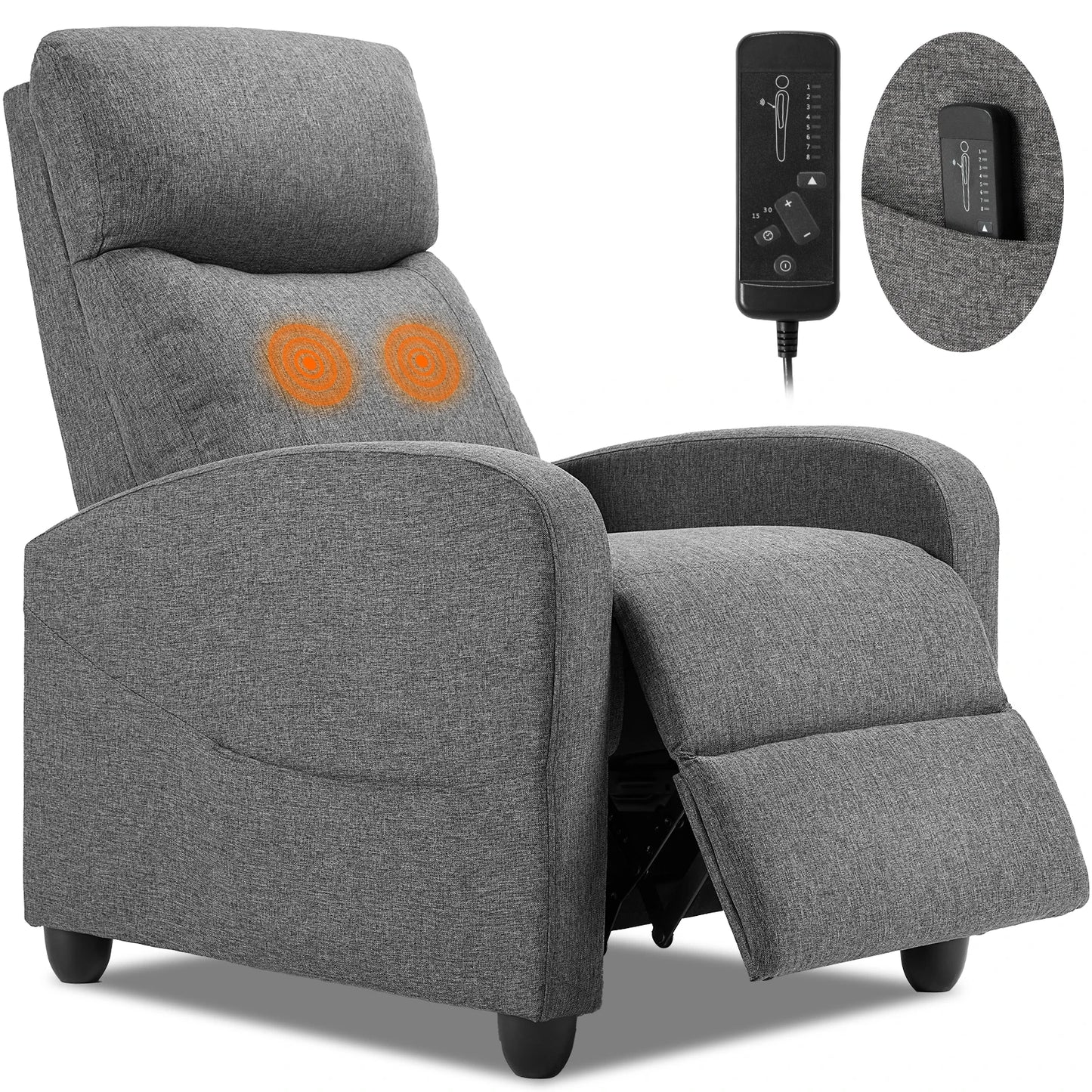 JHK Recliner Chair Massage Sofa With Lumbar Support