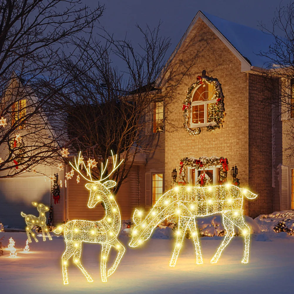 Alloet DIY Reindeer Ornaments Battery Powered Iron Decor