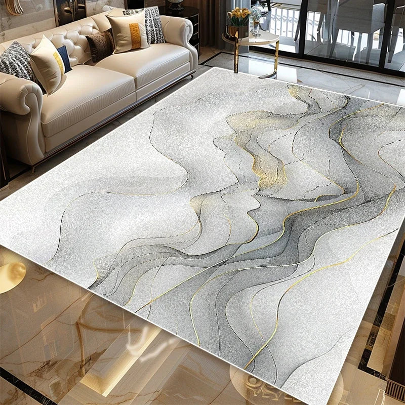 Hign-concerned Nordic Marble Area Rug For Living Room