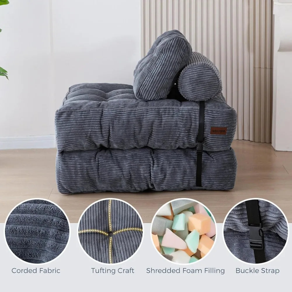 Combination Folding Sofa Bed Sleeper Chair Back Support