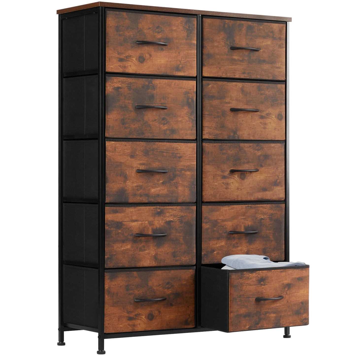 JHK Bedside Table Wardrobe With Steel Frame And Drawers