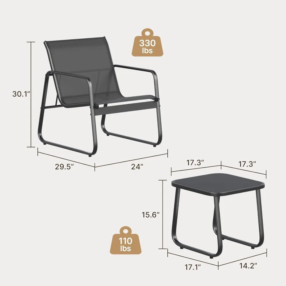 Patio Chairs Set Of 2 Outdoor Bistro Furniture Collection