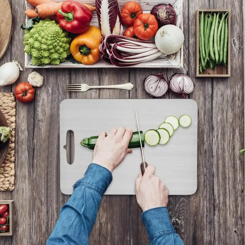 Titanium Double Sided Kitchen Cutting Board With Chop Mat