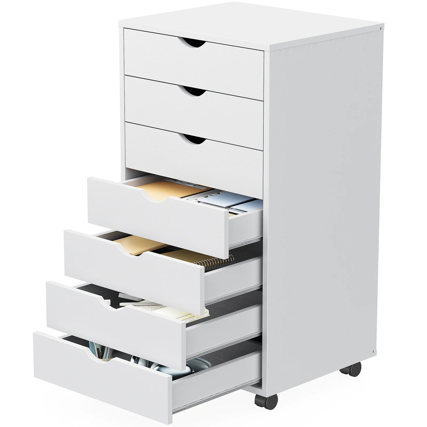JHK Chest Dressers Nightstand Storage Cabinet With Rollers