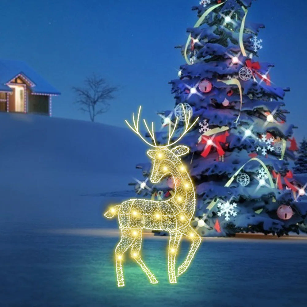 Alloet DIY Reindeer Ornaments Battery Powered Iron Decor