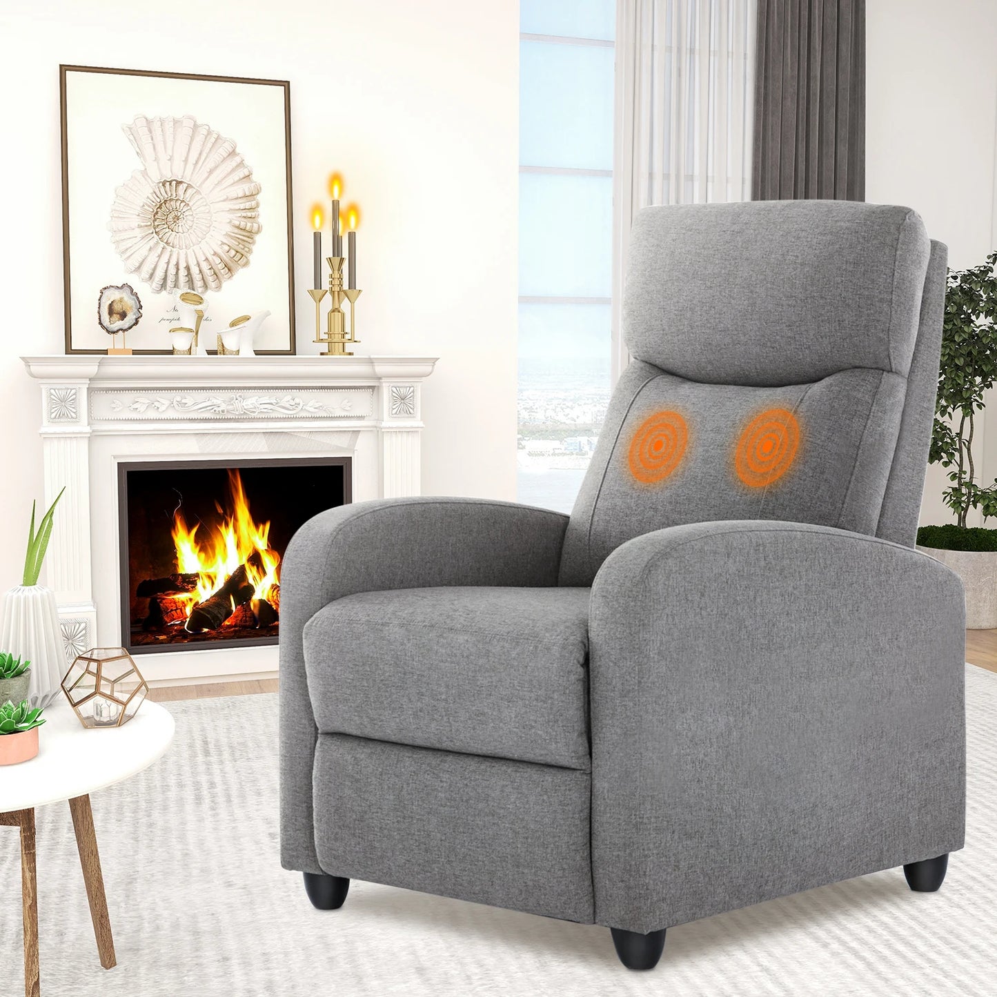 JHK Recliner Chair Massage Sofa With Lumbar Support