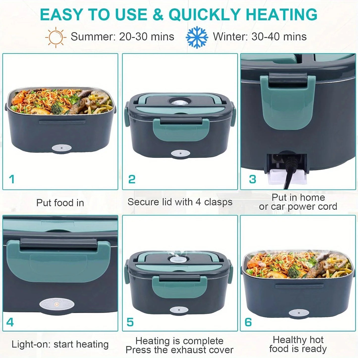 DUTRIEUX Electric Lunch Box Warmer 60W Portable Car Home