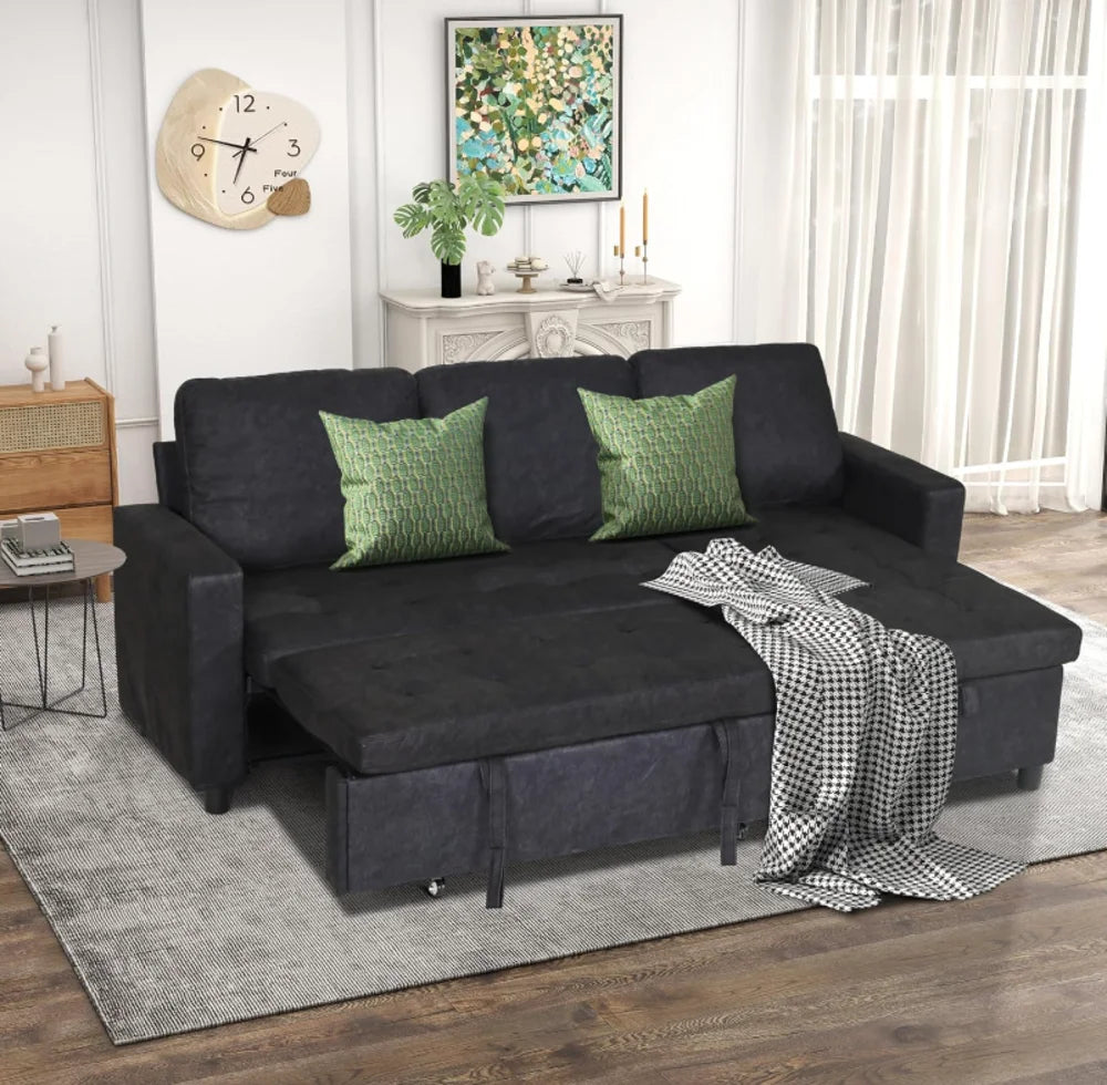 SEOGWISAMCN Convertible L Shaped Sectional Sofa Sleeper