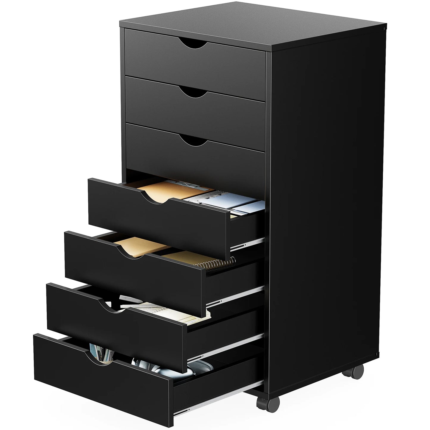 JHK Chest Dressers Nightstand Storage Cabinet With Rollers