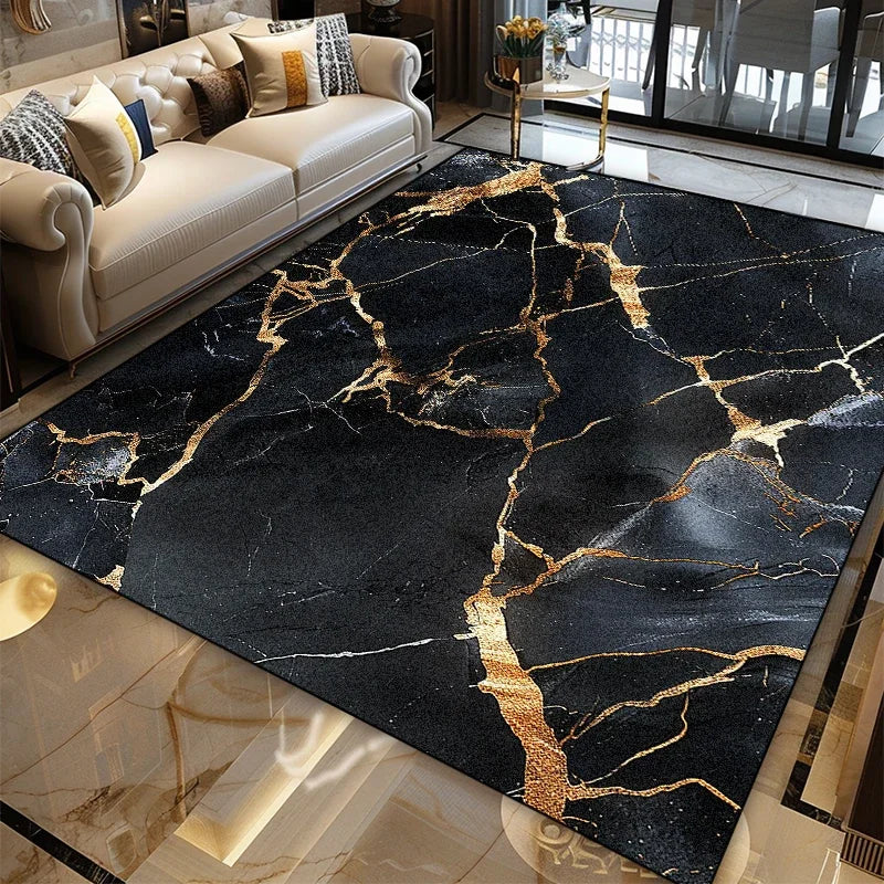 Hign-concerned Nordic Marble Area Rug For Living Room