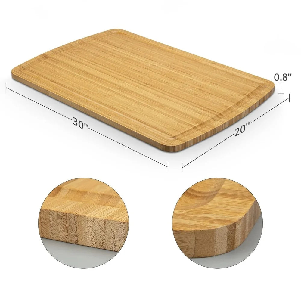 HiMISS Bamboo Cutting Board With Juice Groove For Kitchen