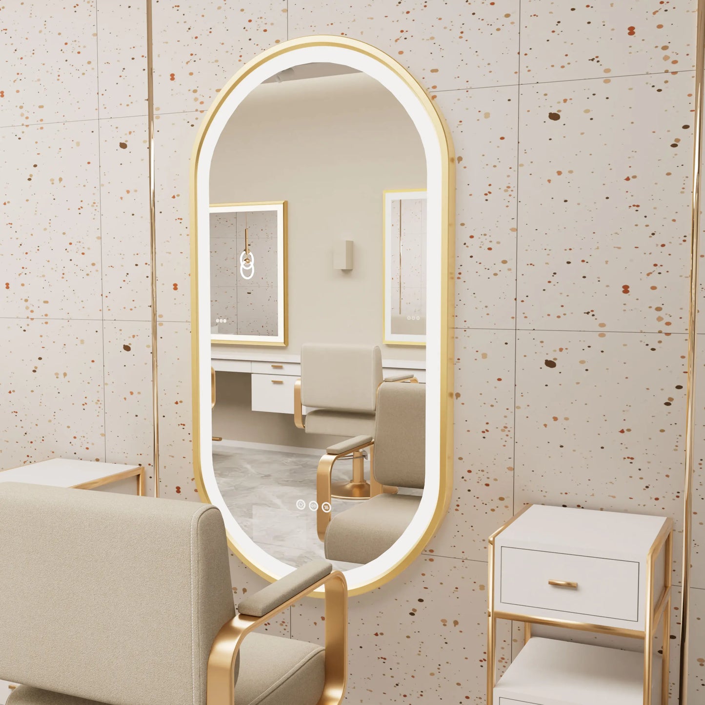 Wisfor Oval LED Lighted Dimmable Bathroom Wall Mirror