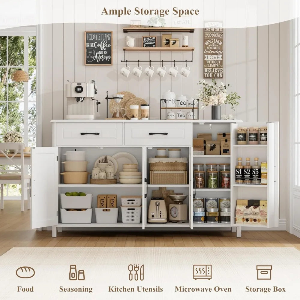 Sideboard Buffet Cabinet With Storage Drawers For Kitchen