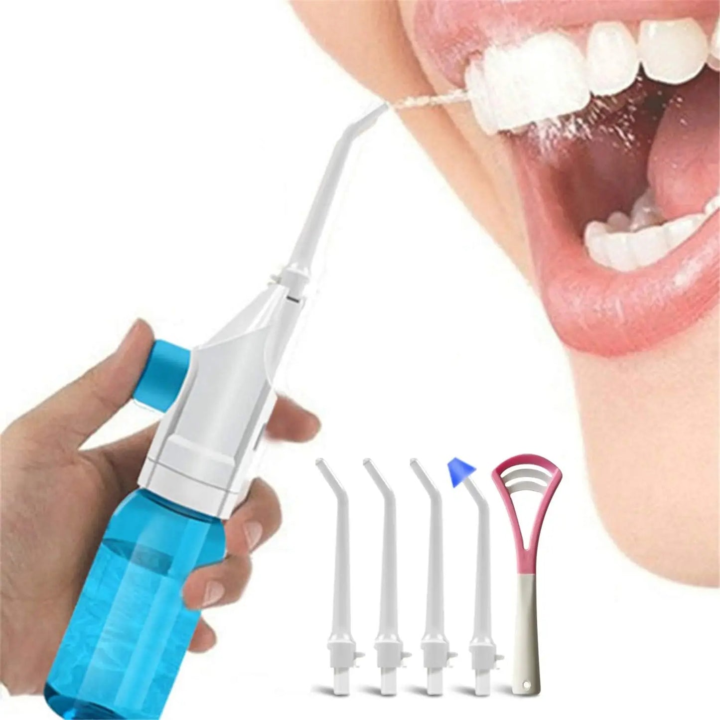 NEWLLEXX Water Flosser Hand Powered Oral Irrigator Nozzles