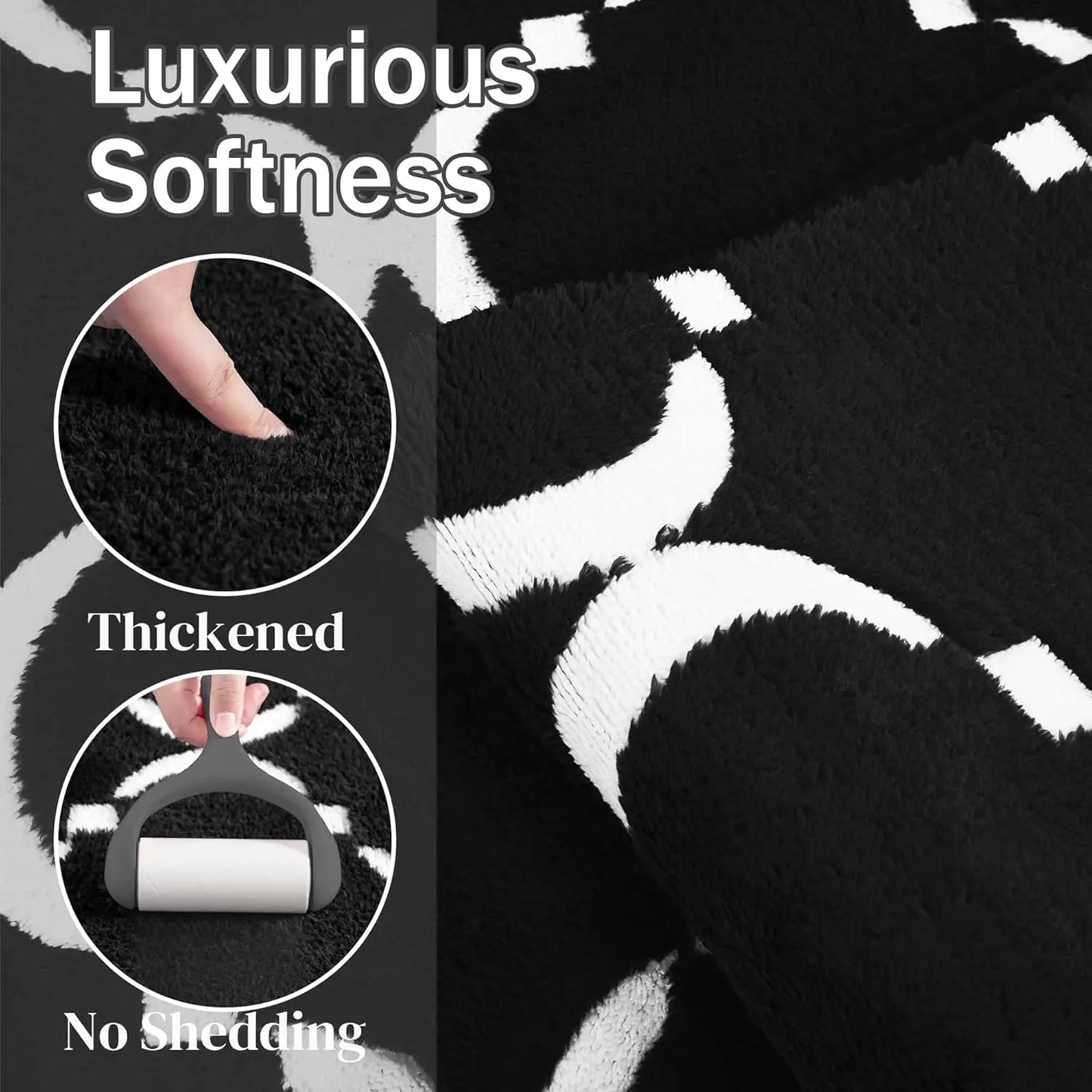 NOAHAS Soft Geometric Modern Shag Rug For Living Room