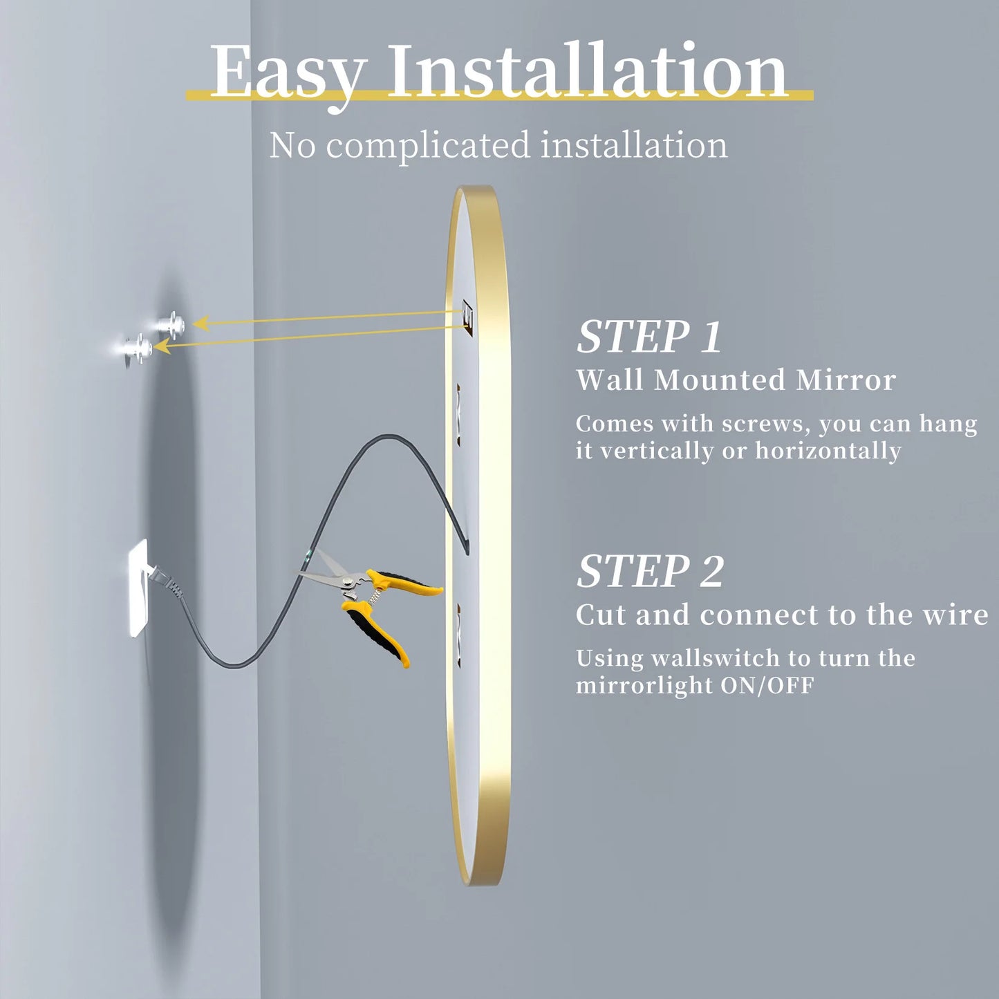 Wisfor Oval LED Lighted Dimmable Bathroom Wall Mirror