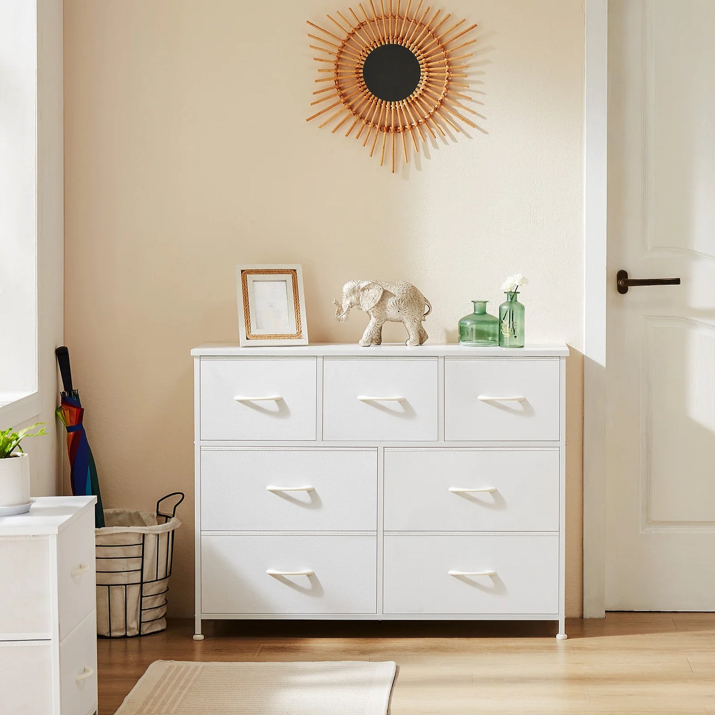 JHK Dresser With 7 Fabric Drawers Organizer Storage Cabinet