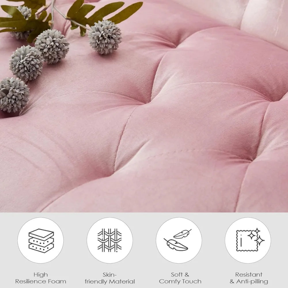 YANYING Velvet Loveseat Sofa With USB Ports And Cupholders