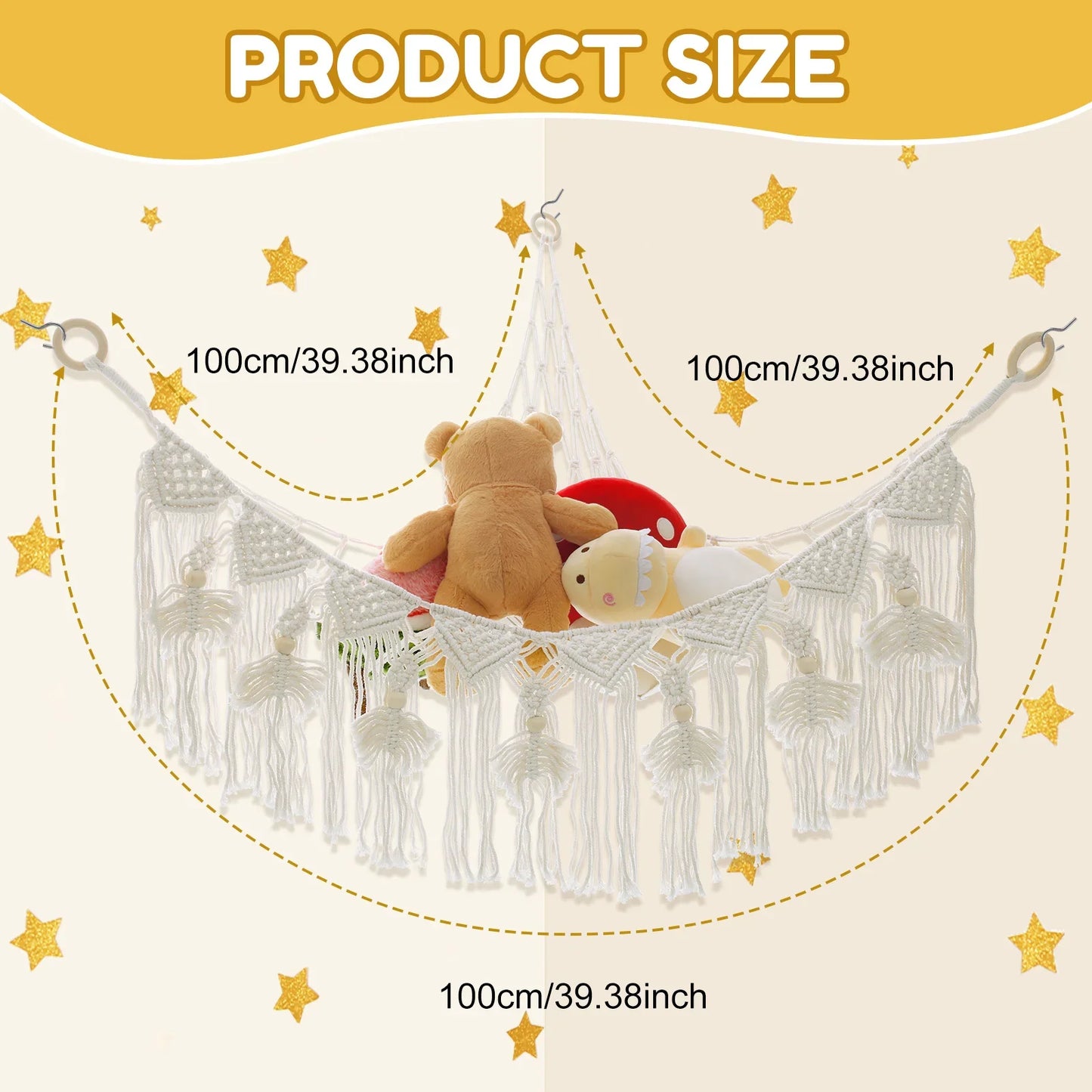 General Use Stuffy Hammock Stuffed Animal Toy Cotton Rope