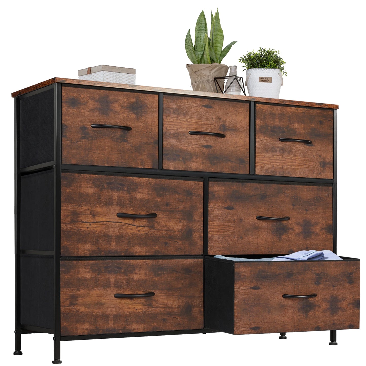 JHK Dresser With 7 Fabric Drawers Organizer Storage Cabinet