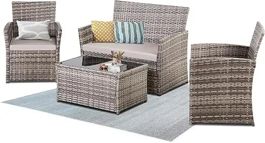 Modular Wicker Outdoor Patio Sectional Sofa Set PE Rattan