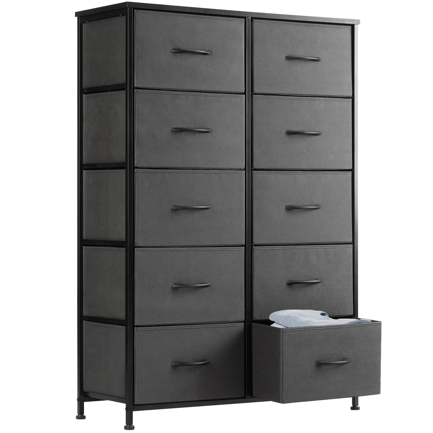 JHK Bedside Table Wardrobe With Steel Frame And Drawers