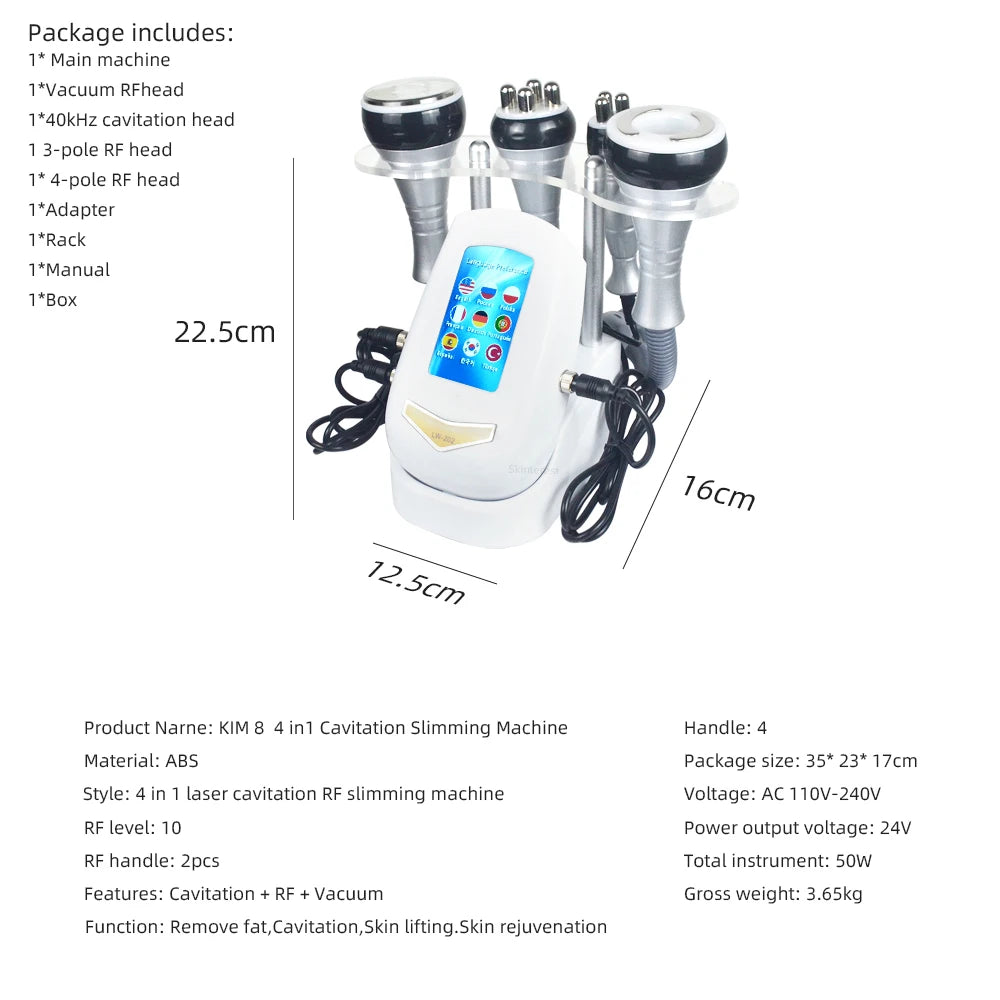 Moonic Beauty 4 In 1 Cavitation Ultrasonic Body Care Device
