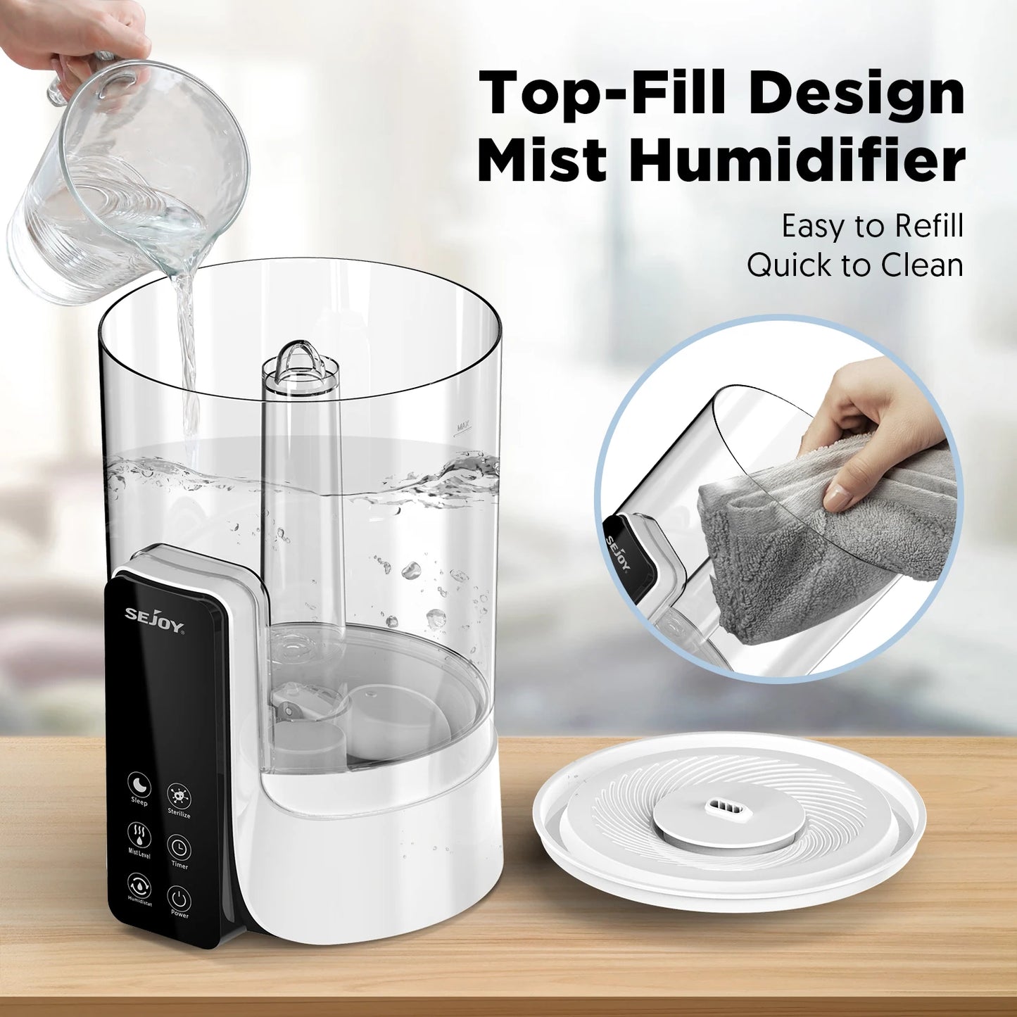 Sejoy Aromatherapy Humidifier with LED Display and Timer