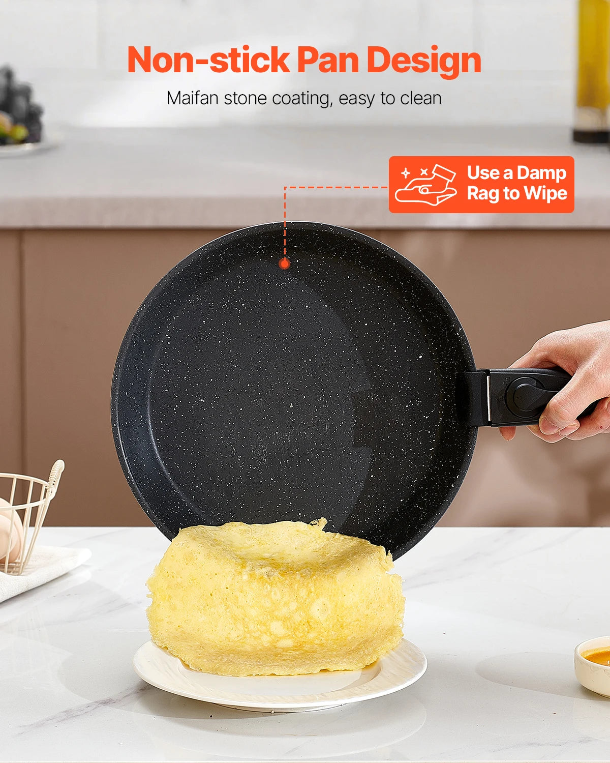 VEVOR Nonstick Cookware Set Granite Induction Kitchen Pans