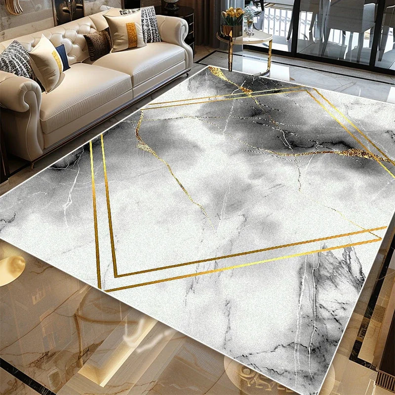 Hign-concerned Nordic Marble Area Rug For Living Room