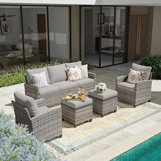 Modular Wicker Outdoor Patio Sectional Sofa Set PE Rattan