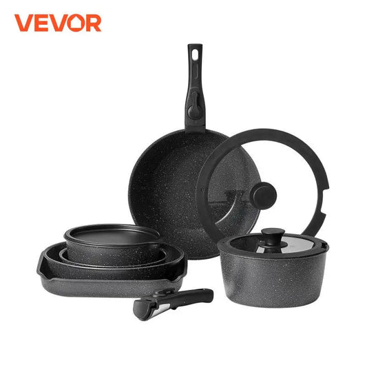 VEVOR Nonstick Cookware Set Granite Induction Kitchen Pans