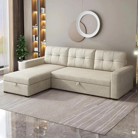 Ball Cast Convertible Sofa Bed With Reversible Storage