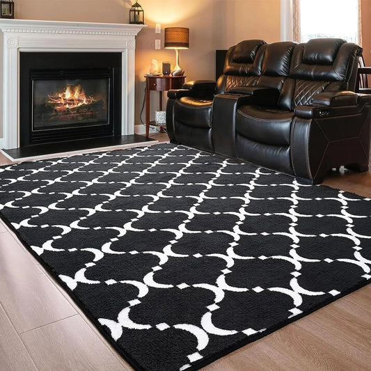 NoahasCN Geometric Shag Rug With Memory Foam Living Room