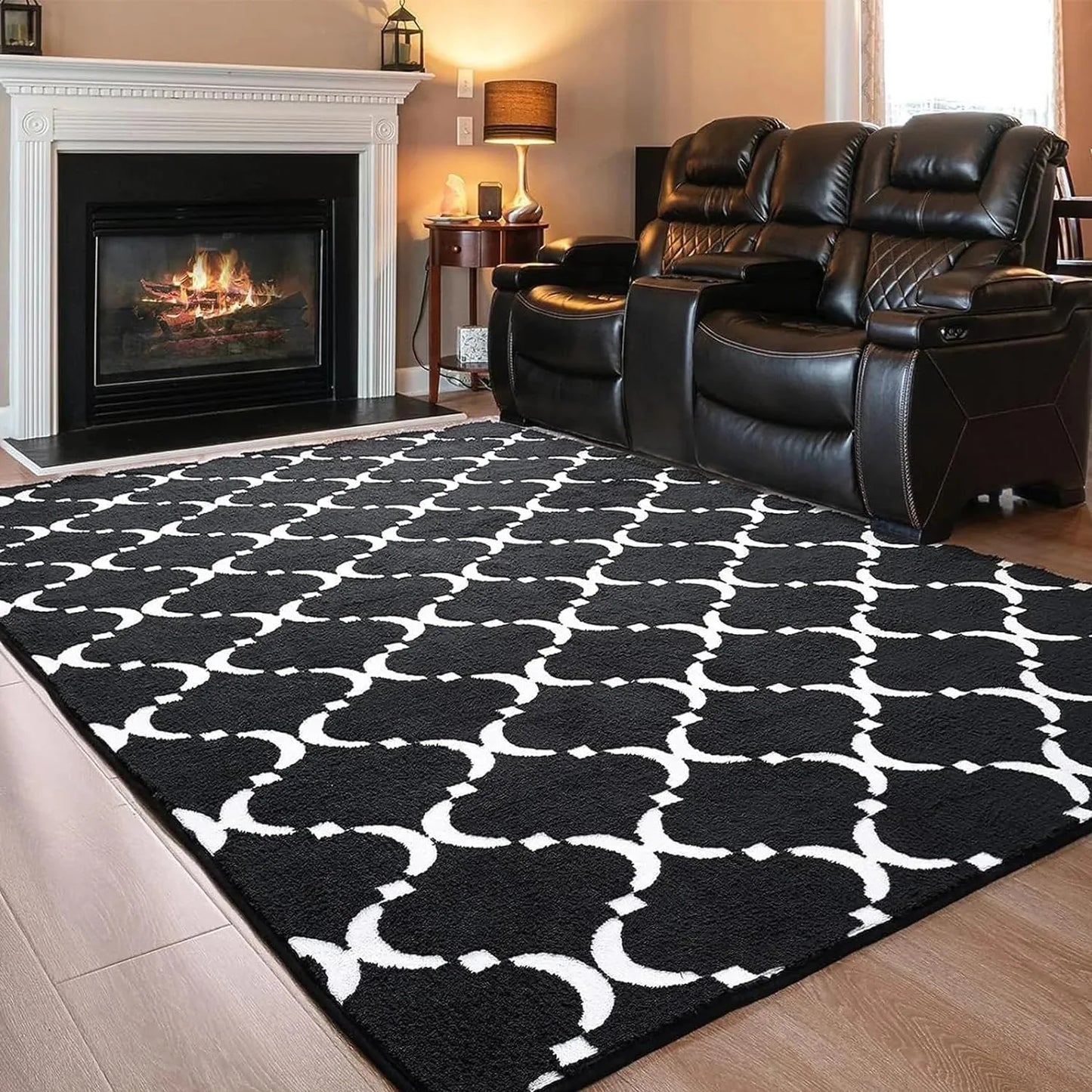 NOAHAS Soft Geometric Modern Shag Rug For Living Room