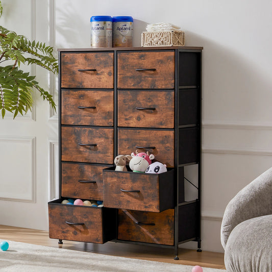 JHK Bedside Table Wardrobe With Steel Frame And Drawers