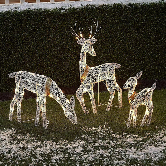 Alloet DIY Reindeer Ornaments Battery Powered Iron Decor