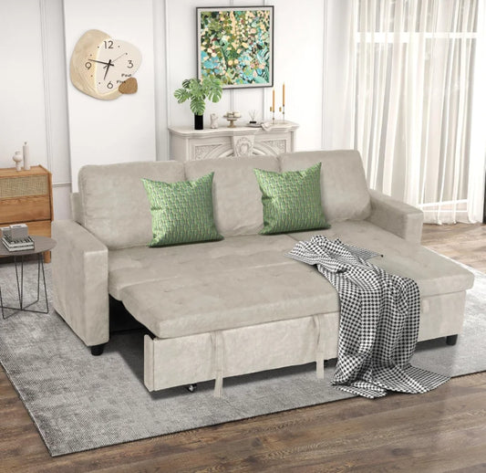 SEOGWISAMCN Convertible L Shaped Sectional Sofa Sleeper