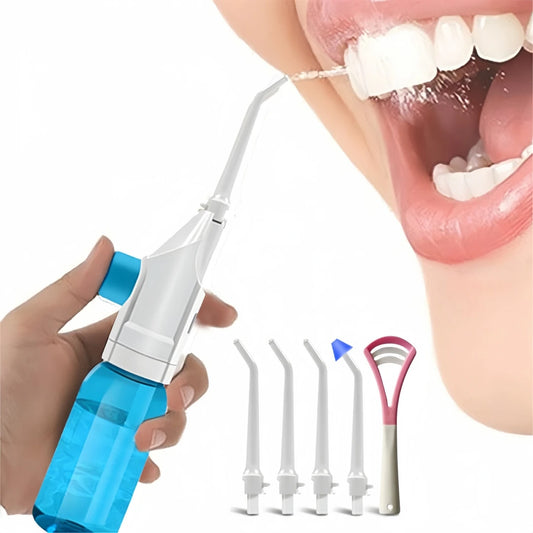 NEWLLEXX Water Flosser Hand Powered Oral Irrigator Nozzles