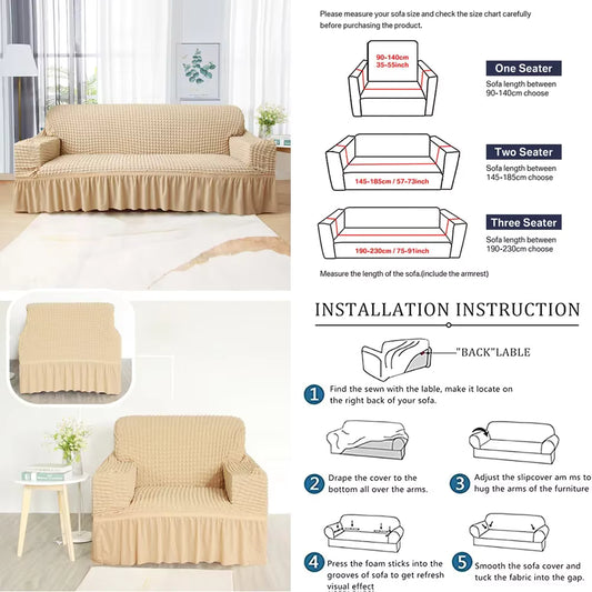 Jiangsu Craft Weaving AntiStainProtection HighElastic Bubble Grid Sofa Cover Protector